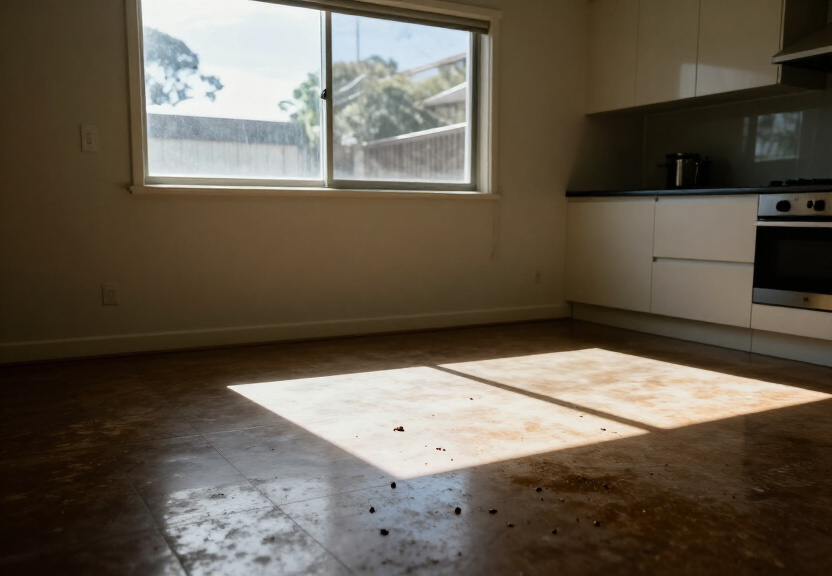 Rodent droppings and damage in a Kyeemagh garage before treatment